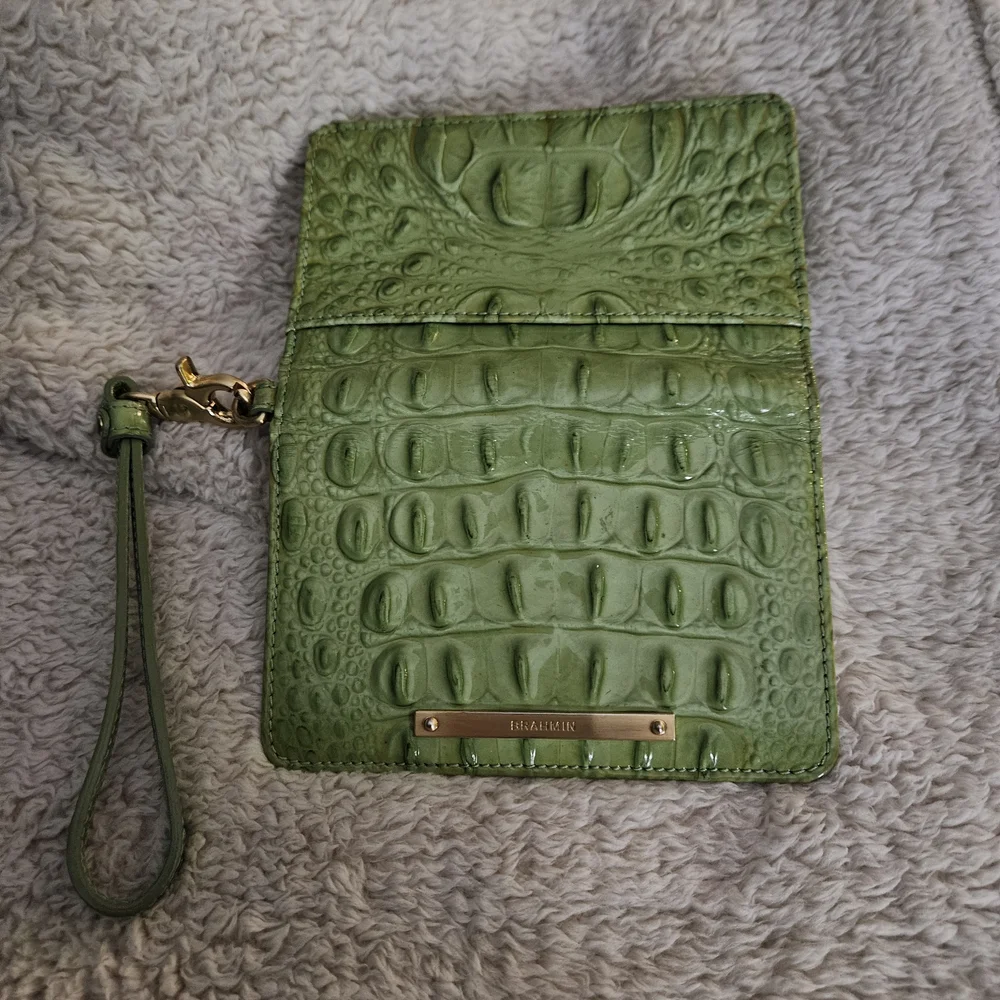 Brahmin Green Croc-Embossed Wristlet - Picture 15 of 16